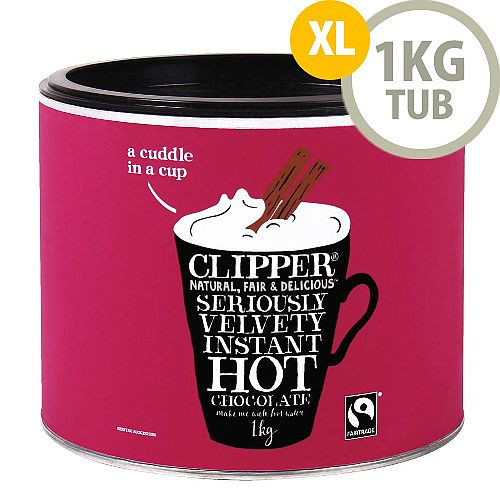 Clipper Fairtrade Hot Drinking Chocolate Instant Powder Organic Tin 1kg