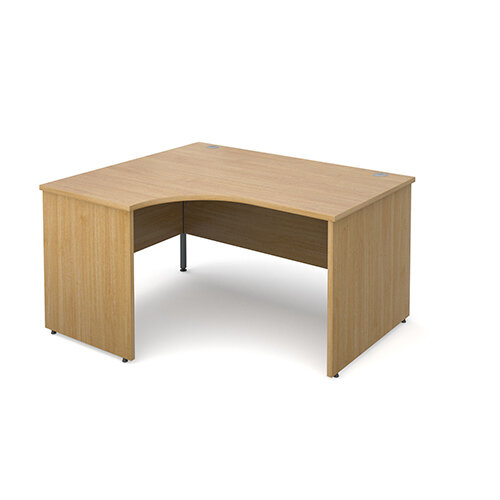 Maestro 25 PL left hand ergonomic desk 1400mm - oak panel leg design