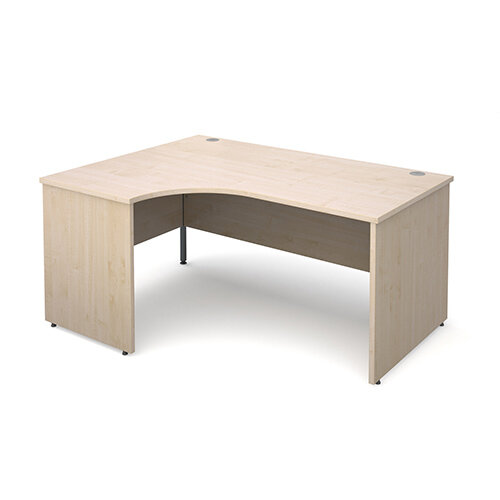 Maestro 25 PL left hand ergonomic desk 1600mm - maple panel leg design Maestro 25 PL left hand ergonomic desk 1600mm - maple panel leg design