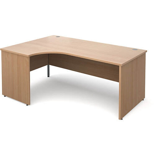 Maestro 25 PL left hand ergonomic desk 1800mm - beech panel leg design