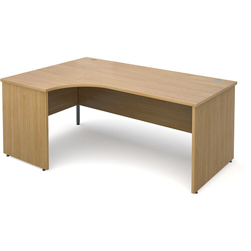 Maestro 25 PL left hand ergonomic desk 1800mm - oak panel leg design