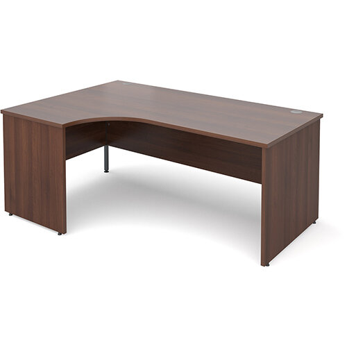 Maestro 25 PL left hand ergonomic desk 1800mm - walnut panel leg design Maestro 25 PL left hand ergonomic desk 1800mm - walnut panel leg design