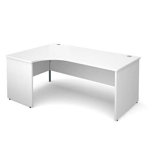 Maestro 25 PL left hand ergonomic desk 1800mm - white panel leg design