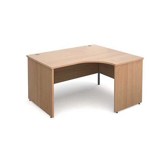 Maestro 25 PL right hand ergonomic desk 1400mm - beech panel leg design