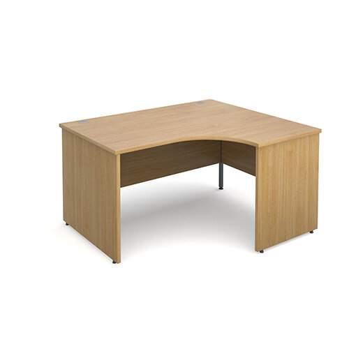 Maestro 25 PL right hand ergonomic desk 1400mm - oak panel leg design