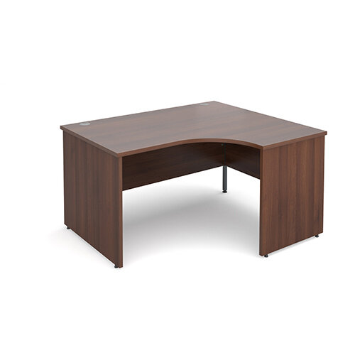 Maestro 25 PL right hand ergonomic desk 1400mm - walnut panel leg design Maestro 25 PL right hand ergonomic desk 1400mm - walnut panel leg design
