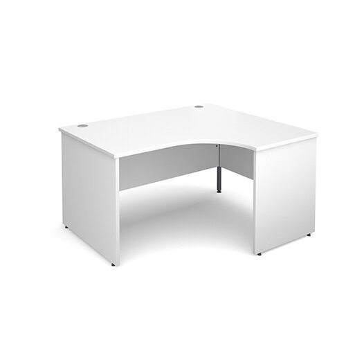 Maestro 25 PL right hand ergonomic desk 1400mm - white panel leg design