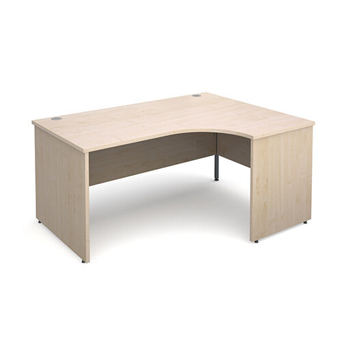 Maestro 25 PL right hand ergonomic desk 1600mm - maple panel leg design Maestro 25 PL right hand ergonomic desk 1600mm - maple panel leg design
