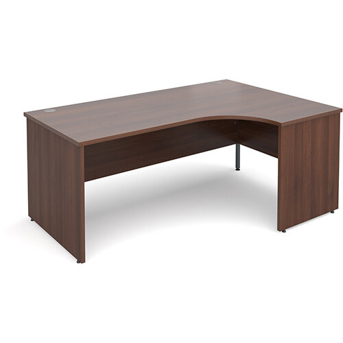 Maestro 25 PL right hand ergonomic desk 1800mm - walnut panel leg design Maestro 25 PL right hand ergonomic desk 1800mm - walnut panel leg design