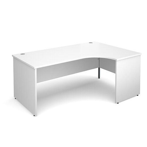 Maestro 25 PL right hand ergonomic desk 1800mm - white panel leg design