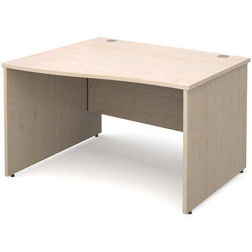 Maestro 25 PL left hand wave desk 1200mm - maple panel leg design Maestro 25 PL left hand wave desk 1200mm - maple panel leg design