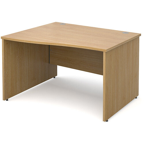 Maestro 25 PL left hand wave desk 1200mm - oak panel leg design Maestro 25 PL left hand wave desk 1200mm - oak panel leg design