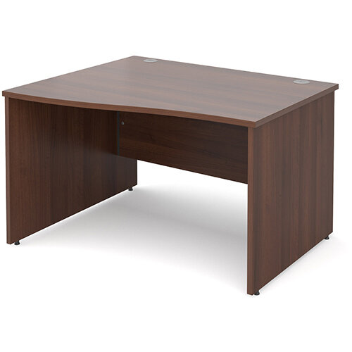 Maestro 25 PL left hand wave desk 1200mm - walnut panel leg design Maestro 25 PL left hand wave desk 1200mm - walnut panel leg design