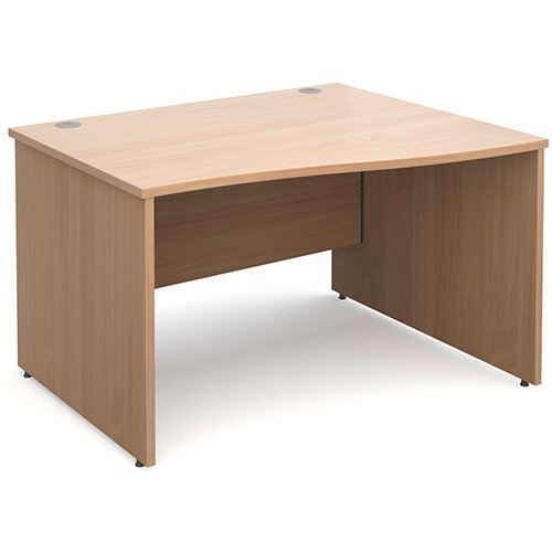 Maestro 25 PL right hand wave desk 1200mm - beech panel leg design Maestro 25 PL right hand wave desk 1200mm - beech panel leg design