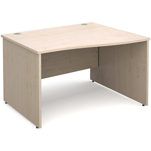 Maestro 25 PL right hand wave desk 1200mm - maple panel leg design Maestro 25 PL right hand wave desk 1200mm - maple panel leg design