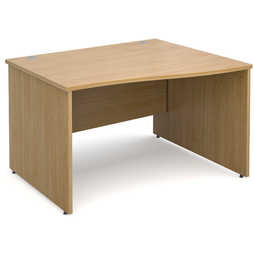 Maestro 25 PL right hand wave desk 1200mm - oak panel leg design Maestro 25 PL right hand wave desk 1200mm - oak panel leg design