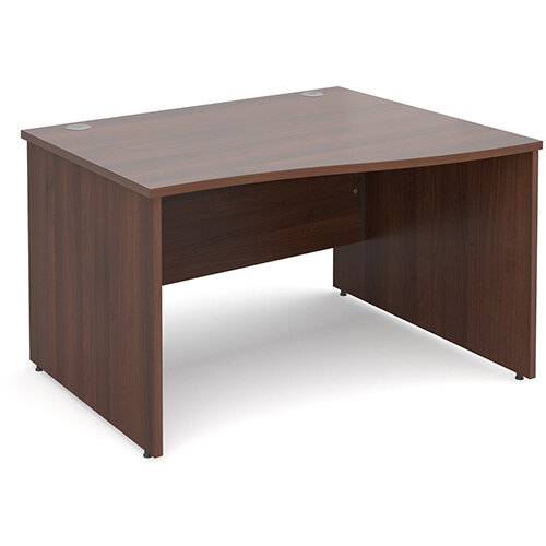 Maestro 25 PL right hand wave desk 1200mm - walnut panel leg design Maestro 25 PL right hand wave desk 1200mm - walnut panel leg design