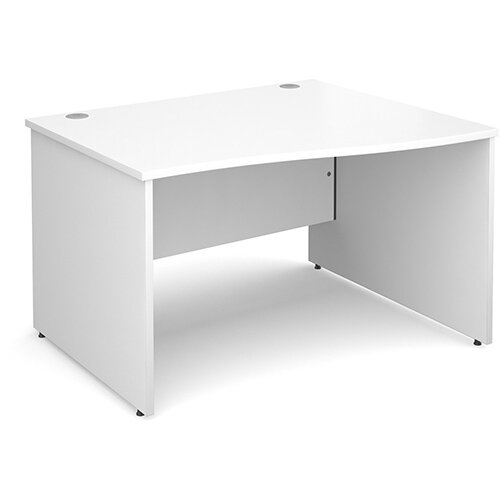 Maestro 25 PL right hand wave desk 1200mm - white panel leg design Maestro 25 PL right hand wave desk 1200mm - white panel leg design