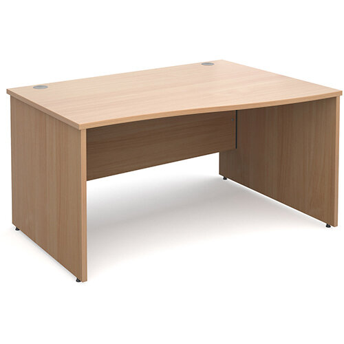 Maestro 25 PL right hand wave desk 1400mm - beech panel leg design