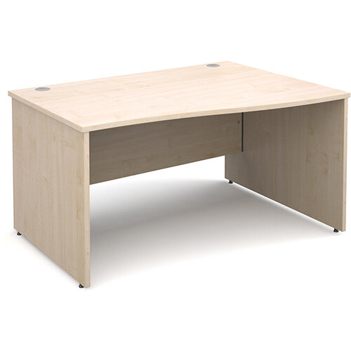 Maestro 25 PL right hand wave desk 1400mm - maple panel leg design Maestro 25 PL right hand wave desk 1400mm - maple panel leg design