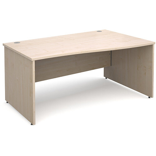 Maestro 25 PL right hand wave desk 1600mm - maple panel leg design Maestro 25 PL right hand wave desk 1600mm - maple panel leg design