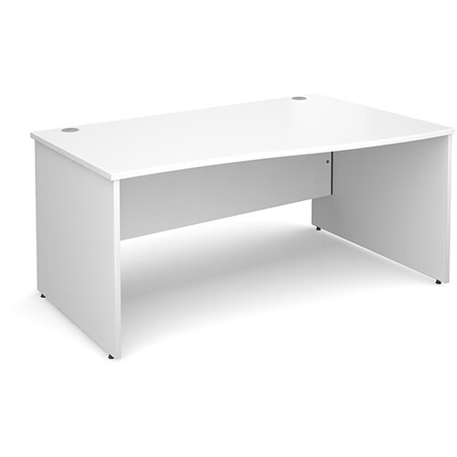 Maestro 25 PL right hand wave desk 1600mm - white panel leg design