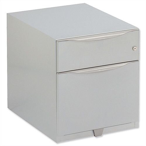 Bisley Wave Mobile Pedestal A4W Stationery and File Drawer 495H Silver WVA59MSF-RN Bisley Wave Mobile Pedestal A4W Stationery and File Drawer 495H Silver WVA59MSF-RN