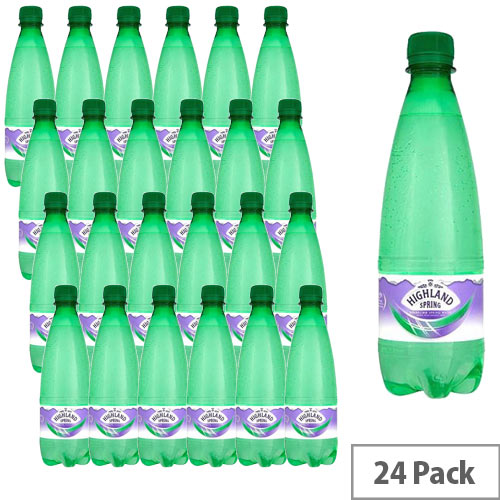 Highland Spring Sparkling Mineral Water Bottle 500ml Pack 24