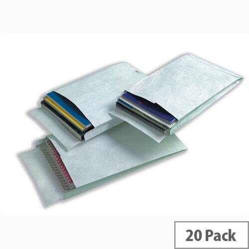 Tyvek B4A 330x250x38mm Peel and Seal White Gusset Envelopes Pack of 20 Tyvek B4A 330x250x38mm Peel and Seal White Gusset Envelopes Pack of 20