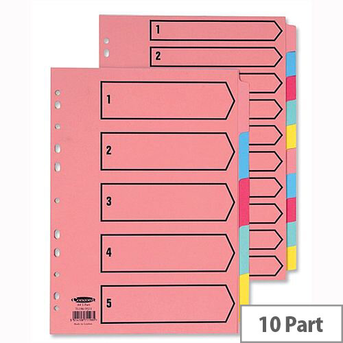 Concord 10-Part Subject Dividers Printed A4 Assorted - Hunt Office UK