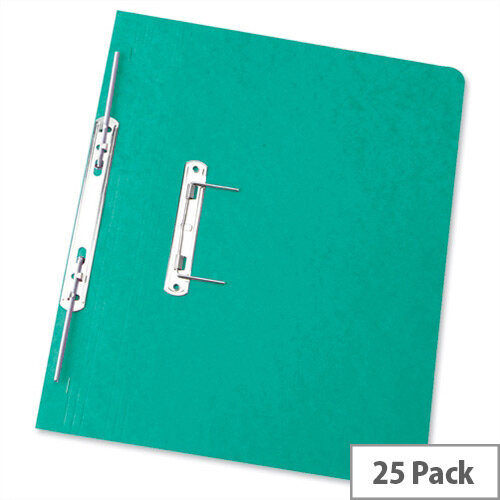 Foolscap Spiral Transfer Spring File Green 32mm Pack 25 Elba Boston