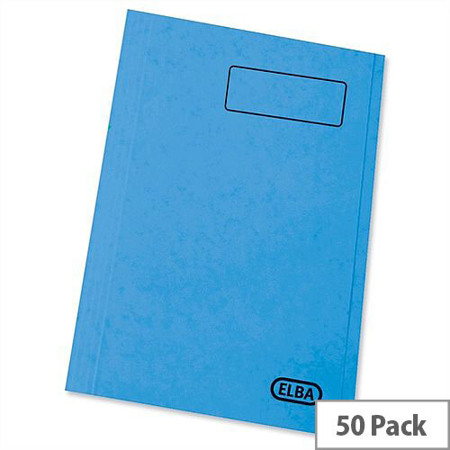 Elba StrongLine Square Cut Folder 320gsm 32mm Foolscap Blue Pack 50 Ref 100090020 Elba StrongLine Square Cut Folder 320gsm 32mm Foolscap Blue Pack 50 Ref 100090020