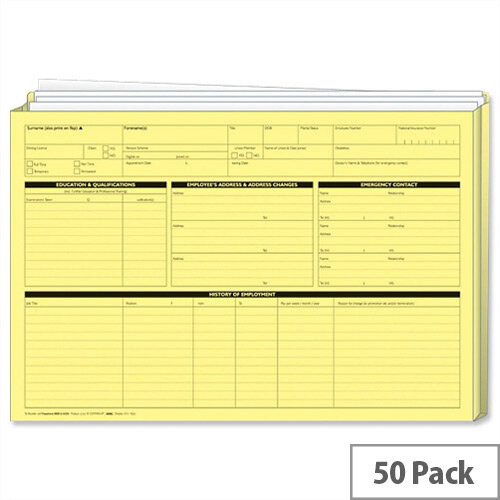 Sigma Personnel Employee Wallets Extra Capacity Yellow Pack of 50 