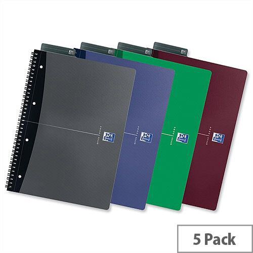 Oxford Office A4 Notebook Soft Cover Ruled 180 Pages Assorted Pack 5 Oxford Office A4 Notebook Soft Cover Ruled 180 Pages Assorted Pack 5