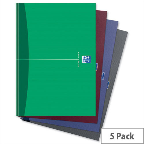 Oxford Office A4 Notebook Hard Cover Ruled 192 Pages Assorted Pack 5