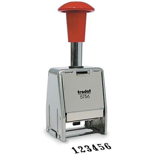 Trodat 5756/M Numberer Stamp Sequential Self-inking 8 Adjustments 5.5mm Digits 86624