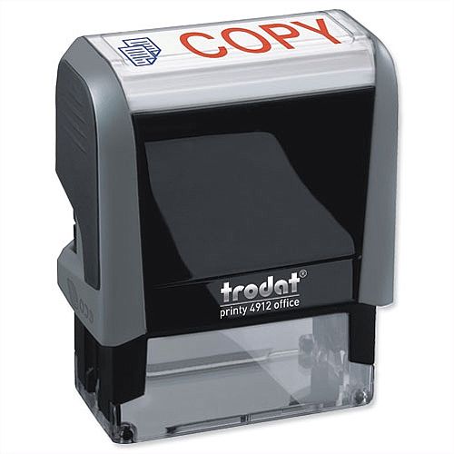 Trodat Copy Stamp Self Inking Red Symbol and Blue Wording 18 x 46mm