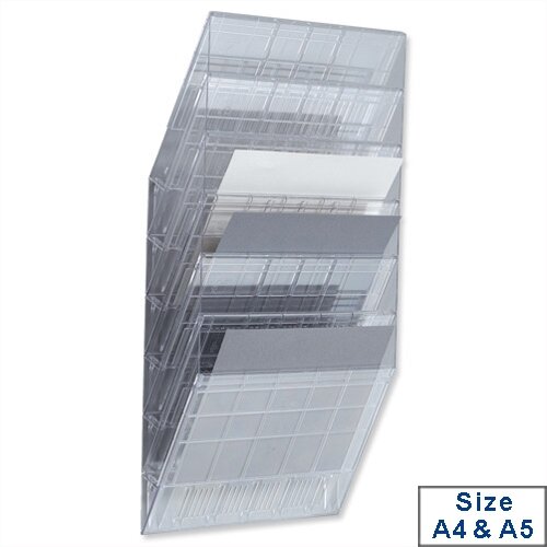 Literature Holder Wall Mountable Clear 6 x A4 or 12 x A5 Durable Flexiboxx Literature Holder Wall Mountable Clear 6 x A4 or 12 x A5 Durable Flexiboxx