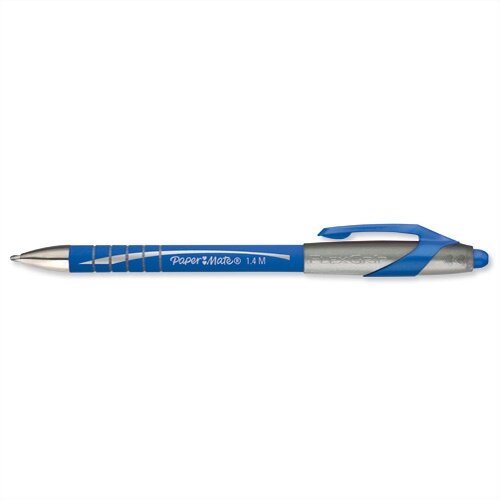 Paper Mate Flexgrip Elite Blue Ballpoint Pen Retractable Pack 12