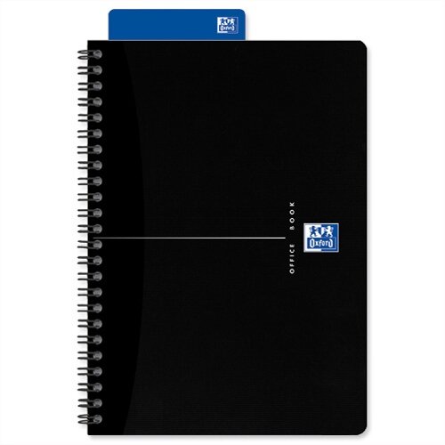 Oxford Office A4 Notebook Wirebound Smart Black Ruled 180 Pages Pack 5