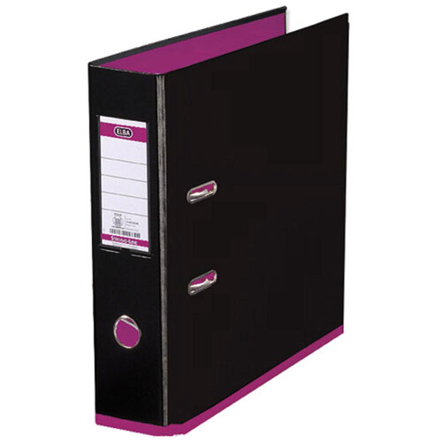 Elba MyColour Lever Arch File 80mm Polypropylene A4 Black and Pink Elba MyColour Lever Arch File 80mm Polypropylene A4 Black and Pink