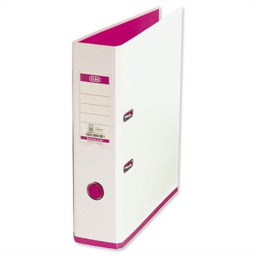 Elba MyColour Lever Arch File 80mm Polypropylene A4 White and Pink Elba MyColour Lever Arch File 80mm Polypropylene A4 White and Pink