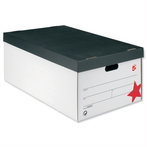 5 Star Jumbo Storage Box Black and White 412x715x276mm Pack of 5 5 Star Jumbo Storage Box Black and White 412x715x276mm Pack of 5