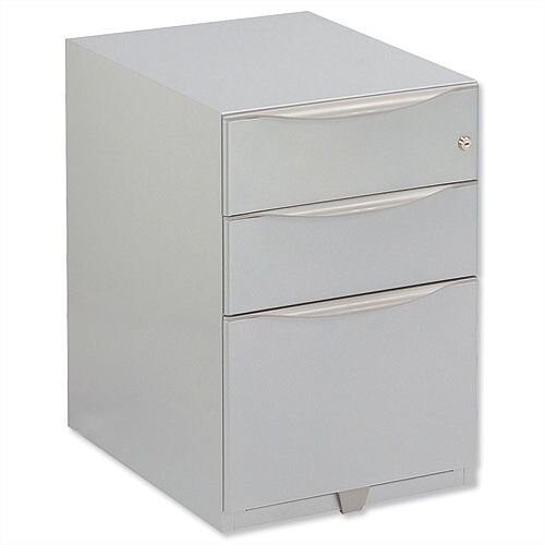 Bisley Wave Mobile Pedestal 2 Stationery &1 File Drawer 645H Silver Bisley Wave Mobile Pedestal 2 Stationery &1 File Drawer 645H Silver