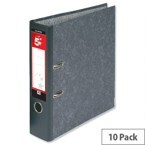 5 Star Office Lever Arch File 70mm A4 Cloudy Grey Pack of 10 5 Star Office Lever Arch File 70mm A4 Cloudy Grey Pack of 10