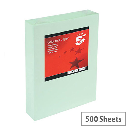 5 Star 80gsm Multifunctional Green A4 Paper Ream of 500 Sheets