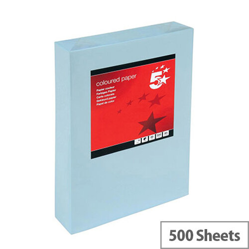 5 Star Multifunctional Blue A4 Paper 80gsm Paper Ream of 500 Sheets