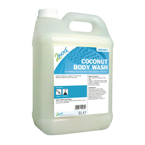 2Work Body & Hair Wash Fresh Coconut Fragrance 5L (Pack 1) 2W01072