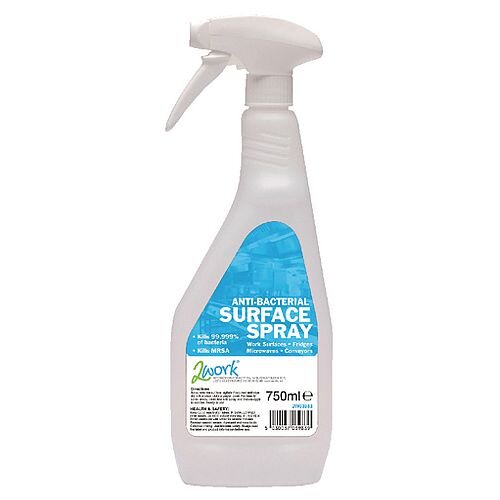 2Work Anti-Bacterial Sanitiser Disinfectant Spray 750ml Pack 1 - Hunt ...