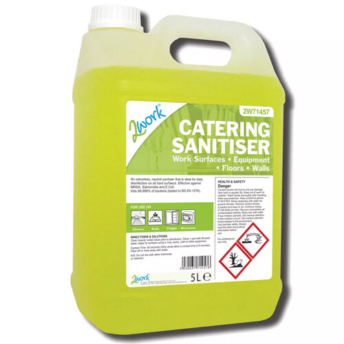 2Work Catering Neutral Odourless Sanitiser Disinfectant Solution 5 Litre Pack 1 2Work Catering Neutral Odourless Sanitiser Disinfectant Solution 5 Litre Pack 1